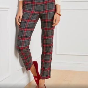 Talbots Lined plaid wool slim ankle pant